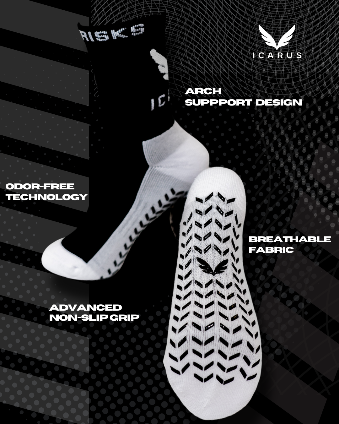 ICARUS GripTech Performance Soccer Socks